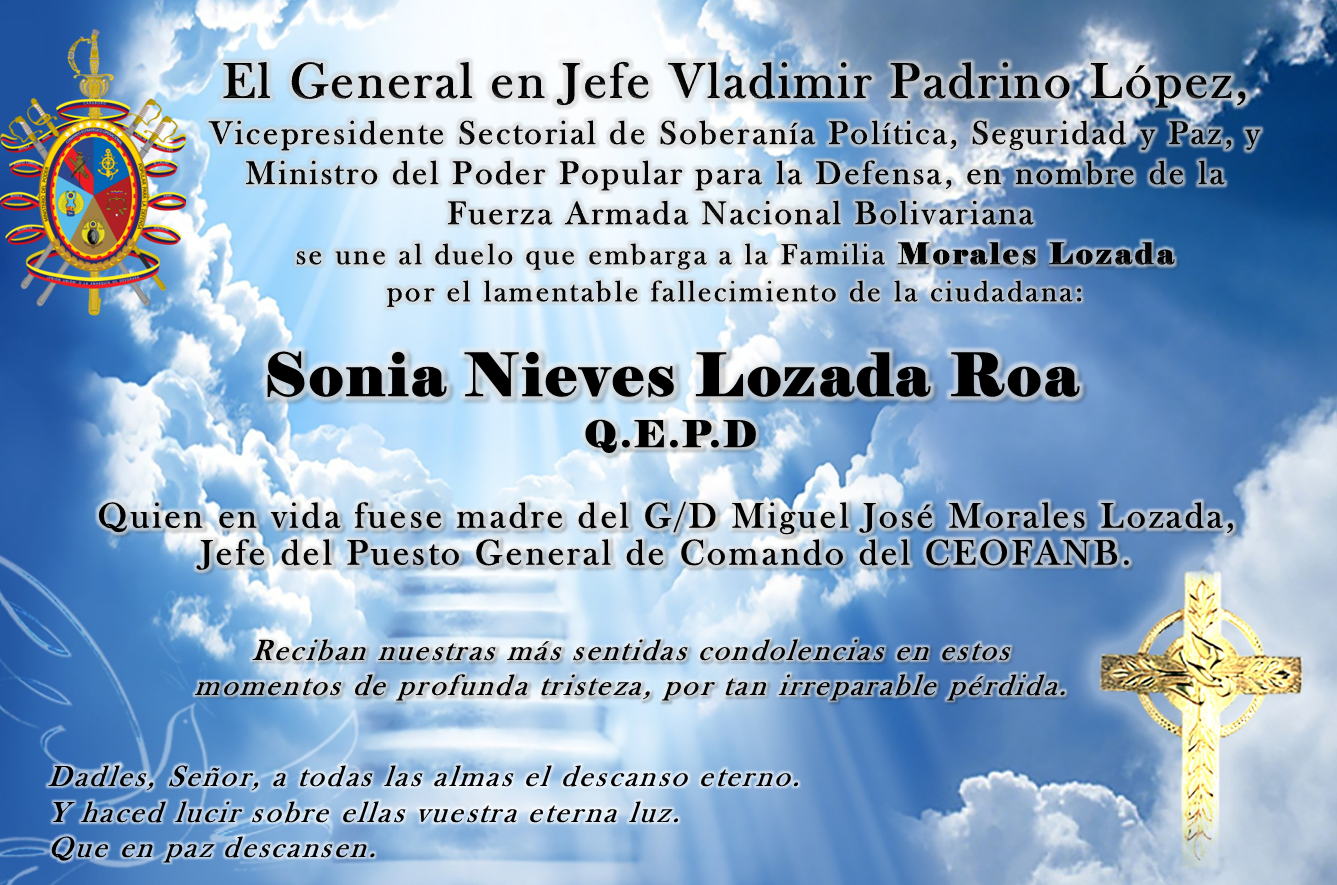 Obituario. Sonia Nieves Lozada Roa